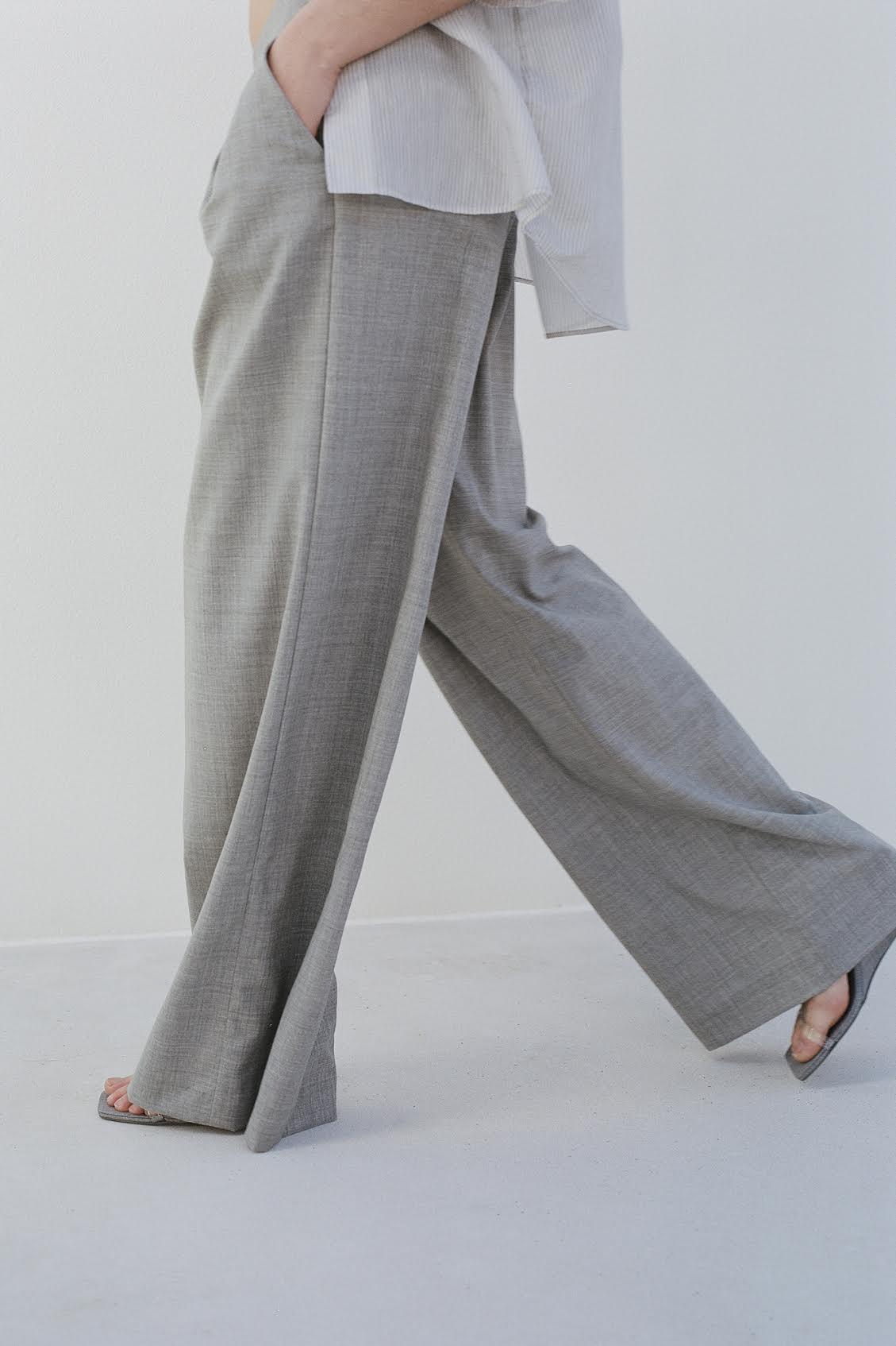 Wide-Leg Trousers Diego Grey // ba&sh CA