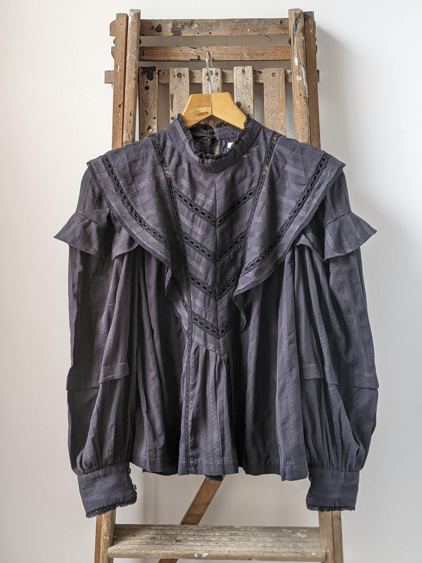 Isabel Marant Etoile - Reign Black Ruffle Blouse - 32 The Guild