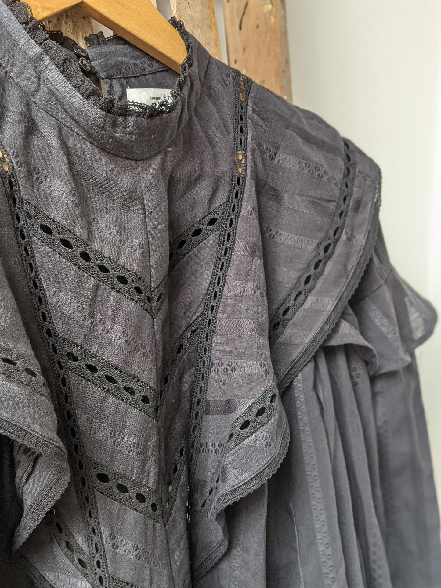 Isabel Marant Etoile - Reign Black Ruffle Blouse - 32 The Guild
