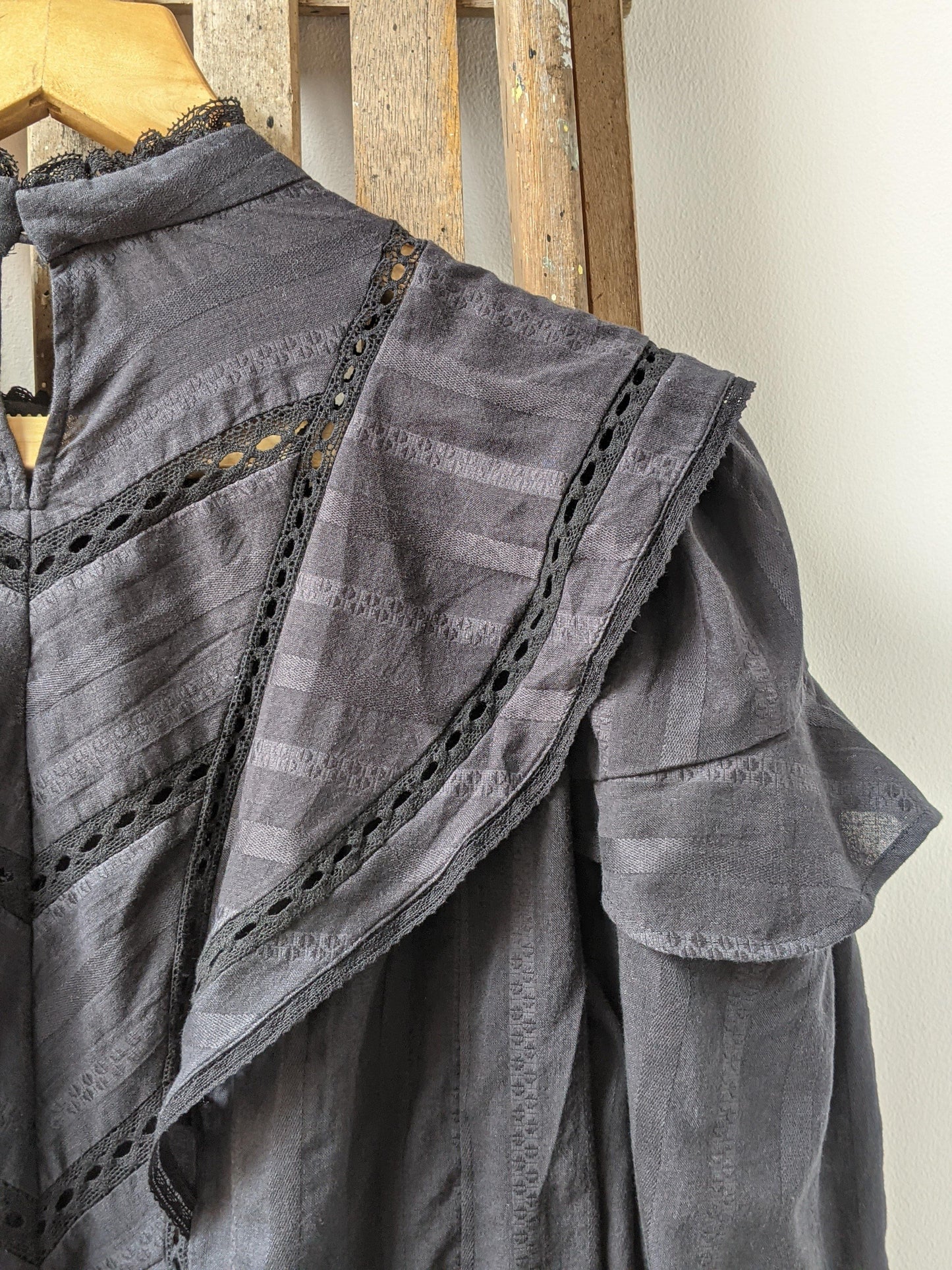Isabel Marant Etoile - Reign Black Ruffle Blouse - 32 The Guild