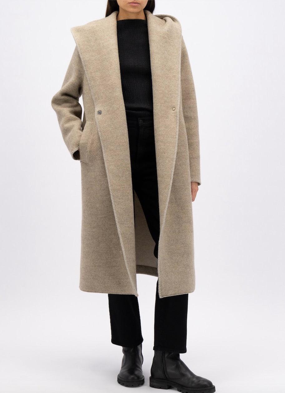 Harris Wharf - Sand Hooded Coat - 32 The Guild
