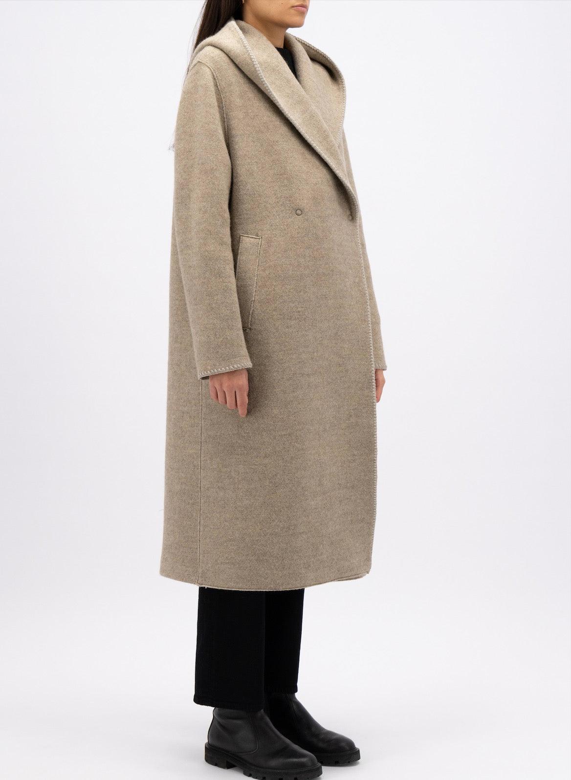 Harris Wharf - Sand Hooded Coat - 32 The Guild