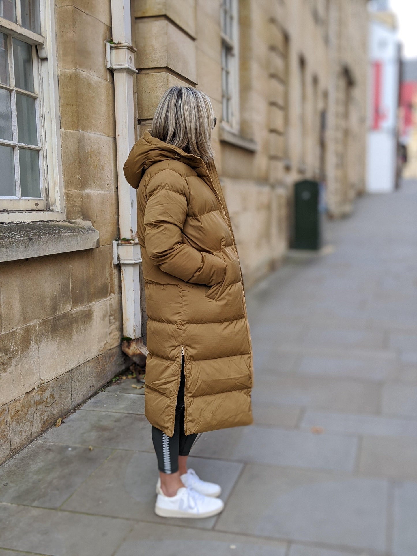 samsoe samsoe sera dull gold padded coat