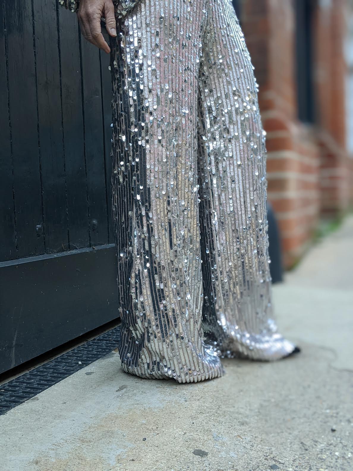 Rotate Remain - Sirin Silver Sequin Jumpsuit - 32 The Guild