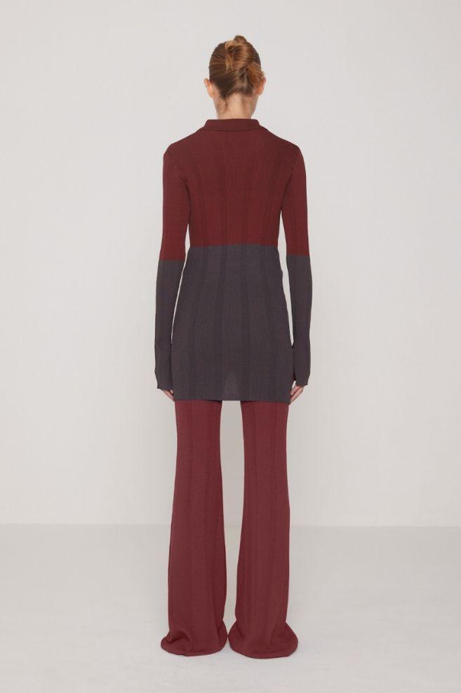 Rotate Remain - Solaima Burgundy Knit Trousers - 32 The Guild