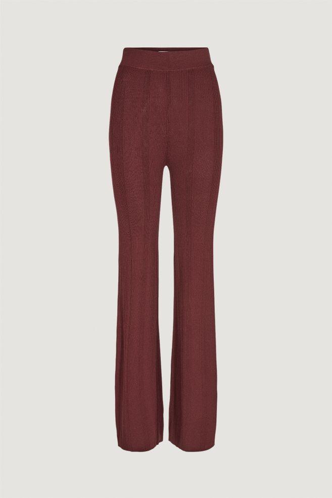 Rotate Remain - Solaima Burgundy Knit Trousers - 32 The Guild
