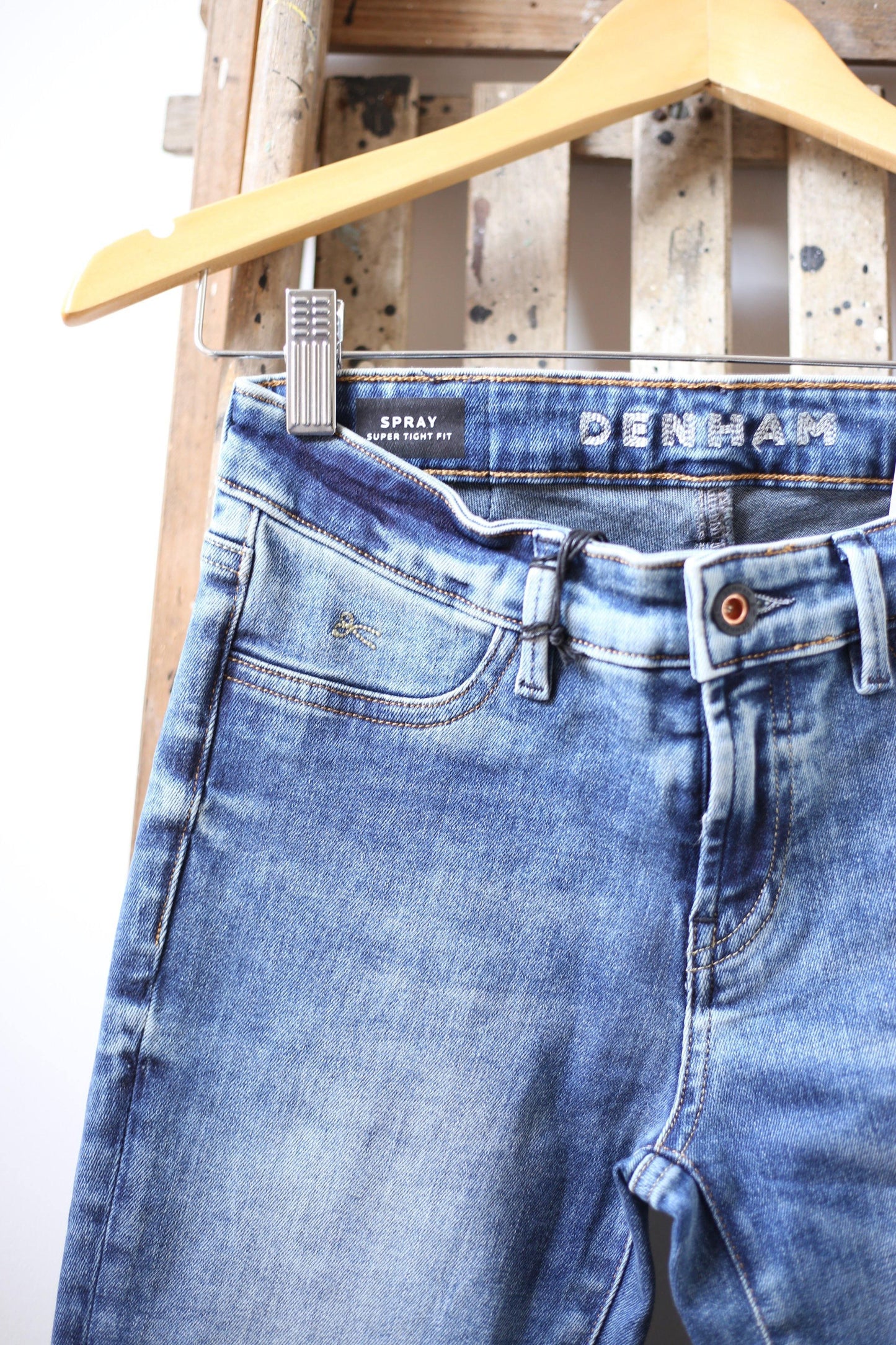 Denham The Jeanmaker - Spray Blue Denim Super Tight Fit Jeans - 32 The Guild