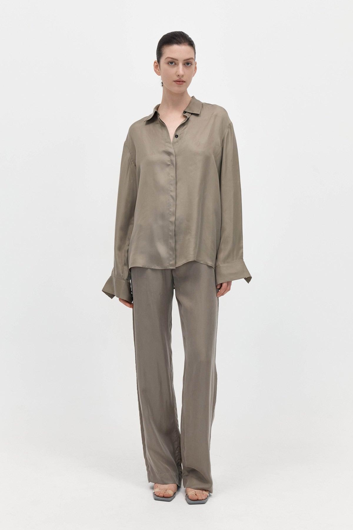 St. Agni - Straight Leg Caster Grey Trousers - 32 The Guild