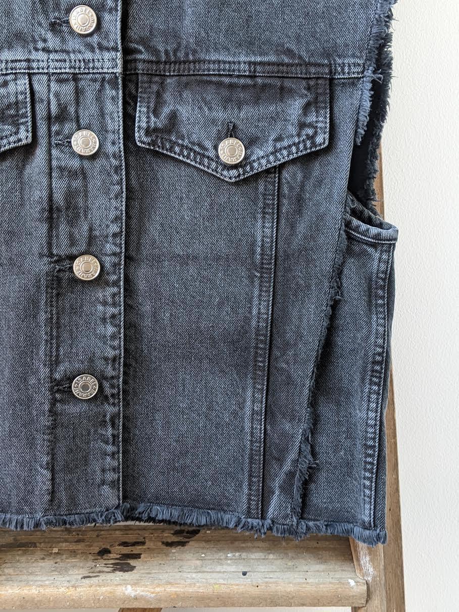 Isabel Marant Etoile - Tyra Faded Black Sleeveless Denim Jacket - 32 The Guild
