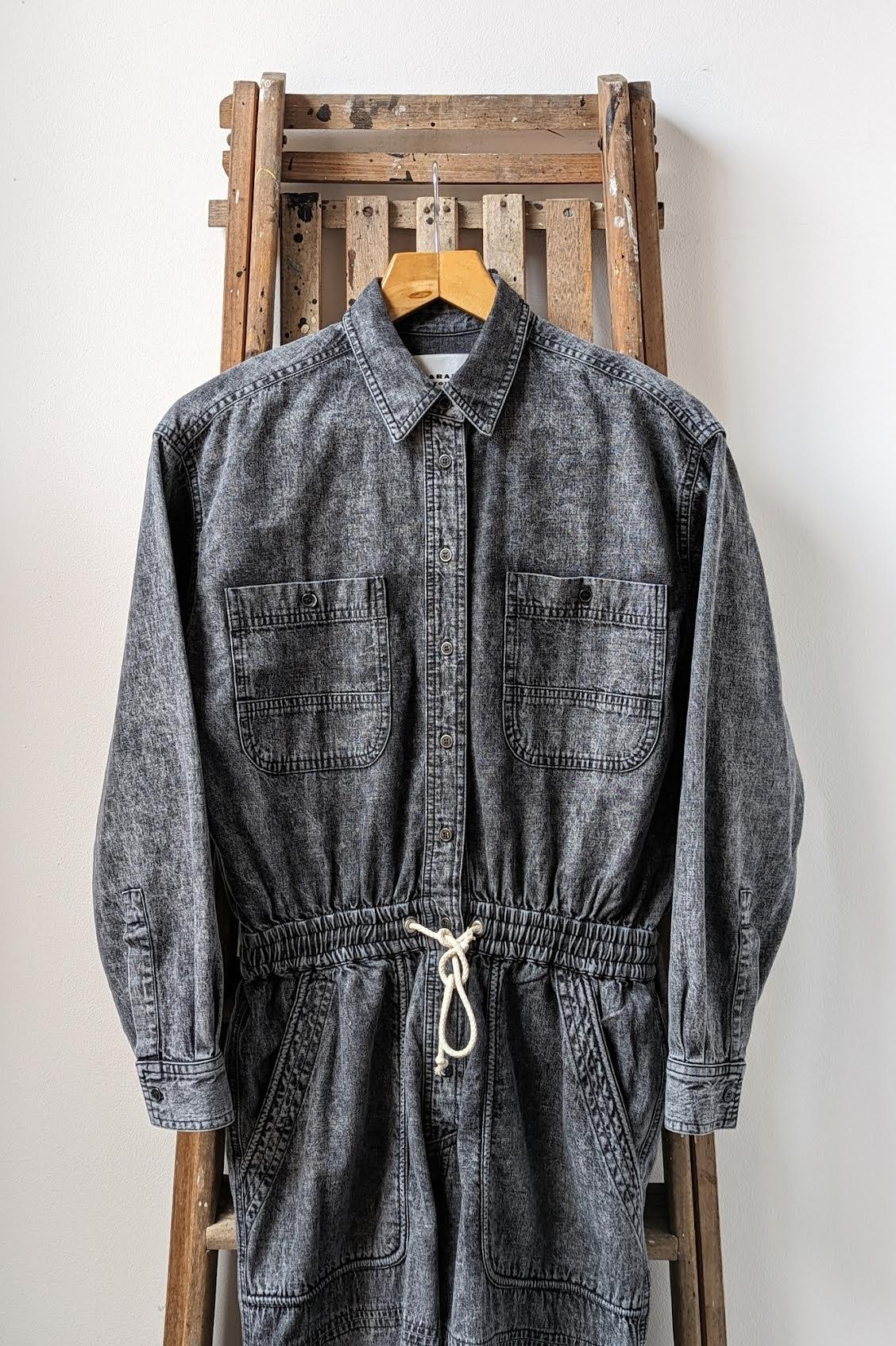 Isabel Marant Etoile - Veado Washed Grey Overall - 32 The Guild