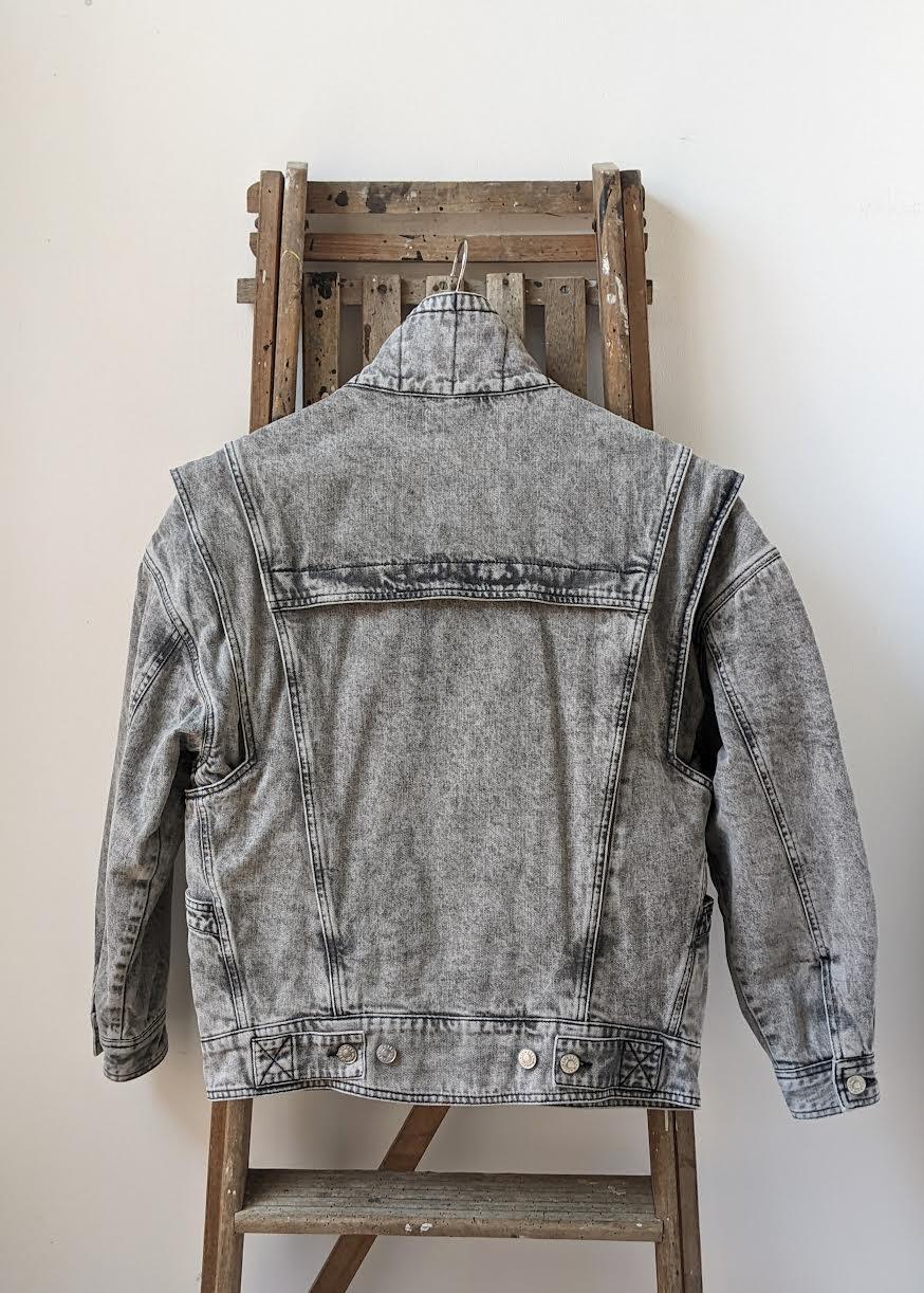 Isabel Marant Etoile - Veronica Light Grey Padded Denim Jacket - 32 The Guild