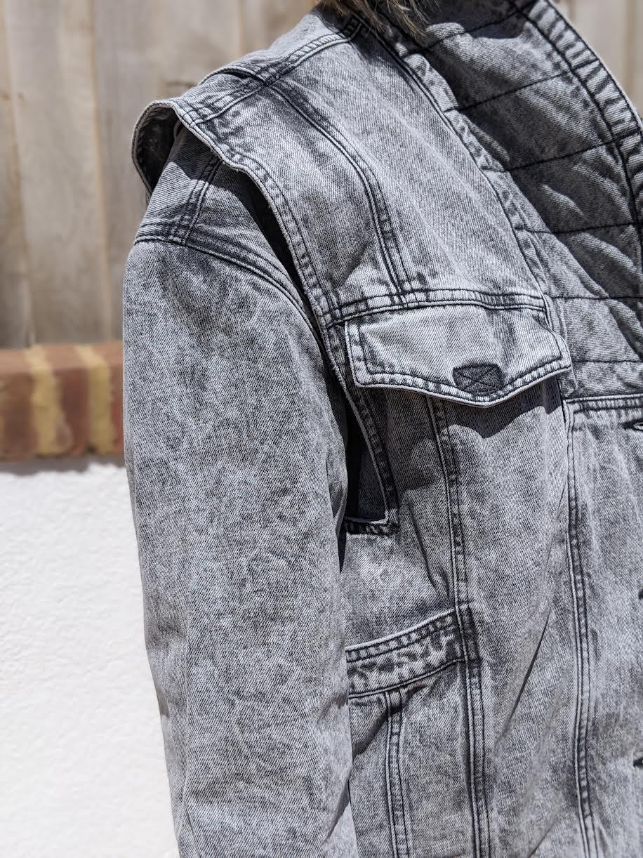 Isabel Marant Etoile - Veronica Light Grey Padded Denim Jacket - 32 The Guild