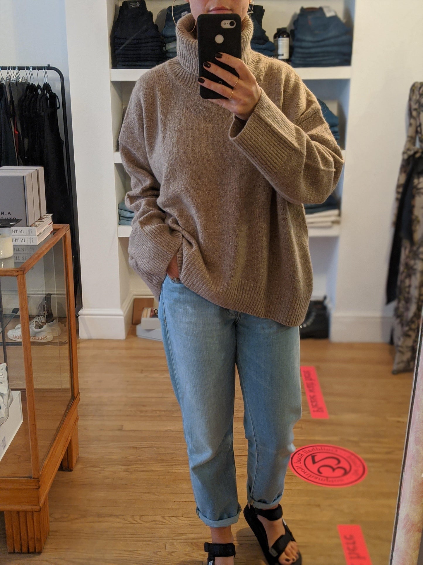 Samsoe Samsoe - Vicky Camel Melange Roll Neck Cashmere Jumper - 32 The Guild