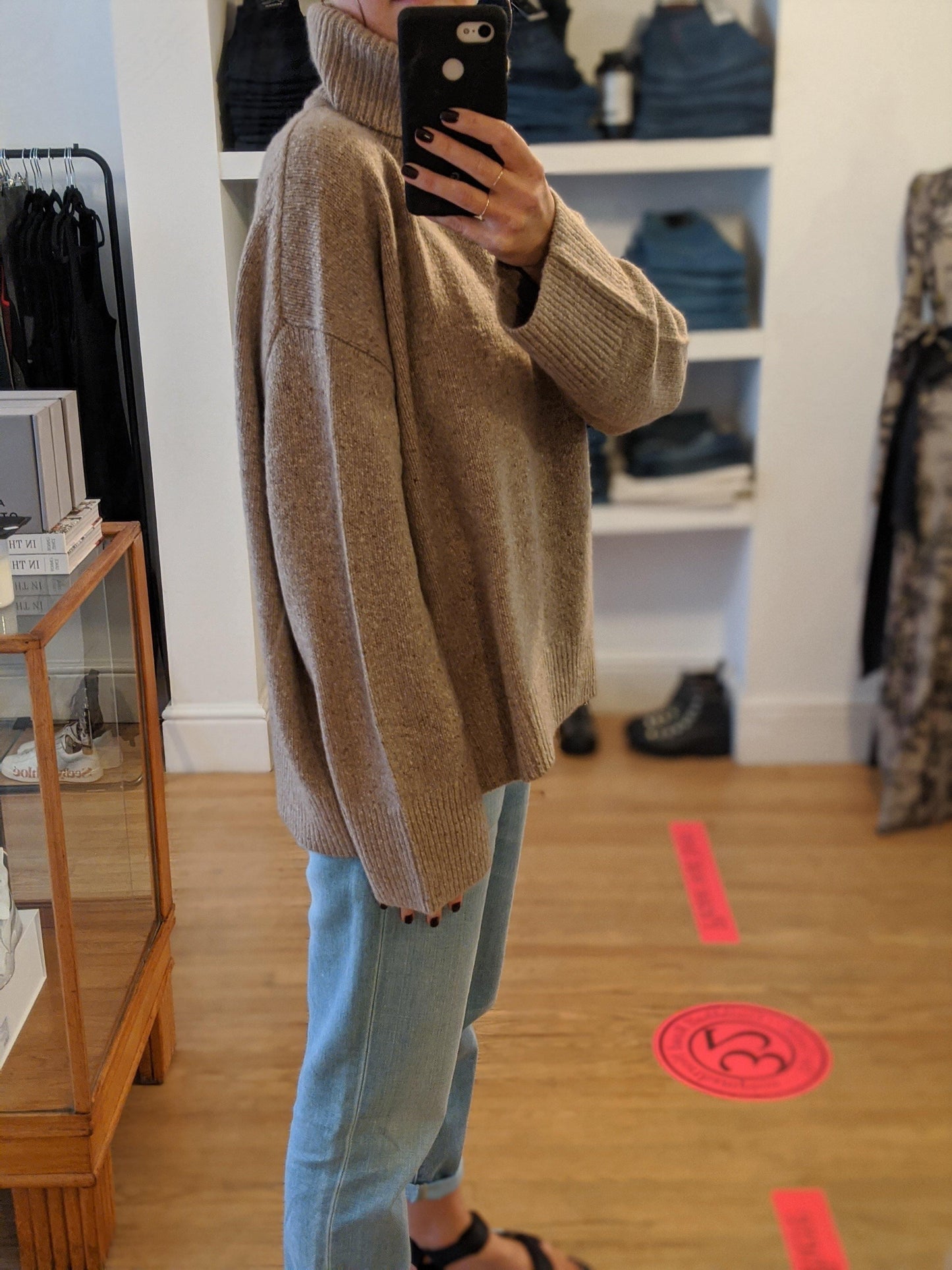 Samsoe Samsoe - Vicky Camel Melange Roll Neck Cashmere Jumper - 32 The Guild