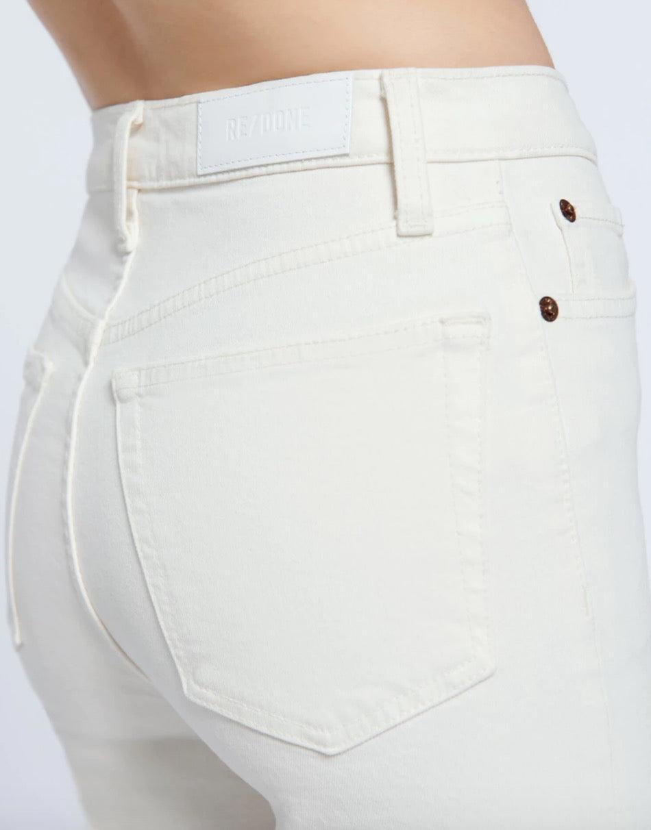 Re/Done - Vintage White Raw Edge Stovepipe Jeans - 32 The Guild