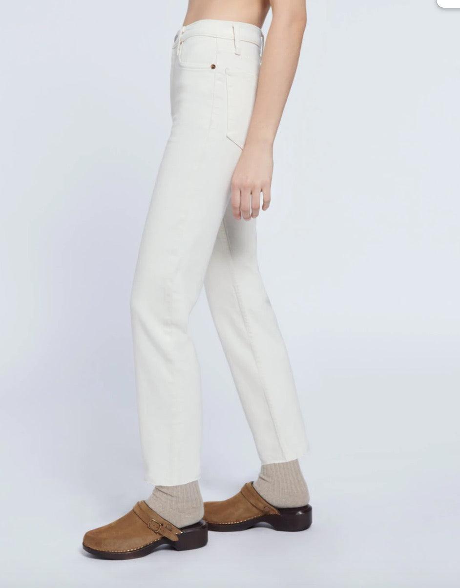 Re/Done - Vintage White Raw Edge Stovepipe Jeans - 32 The Guild