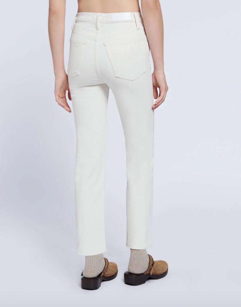 Re/Done - Vintage White Raw Edge Stovepipe Jeans - 32 The Guild