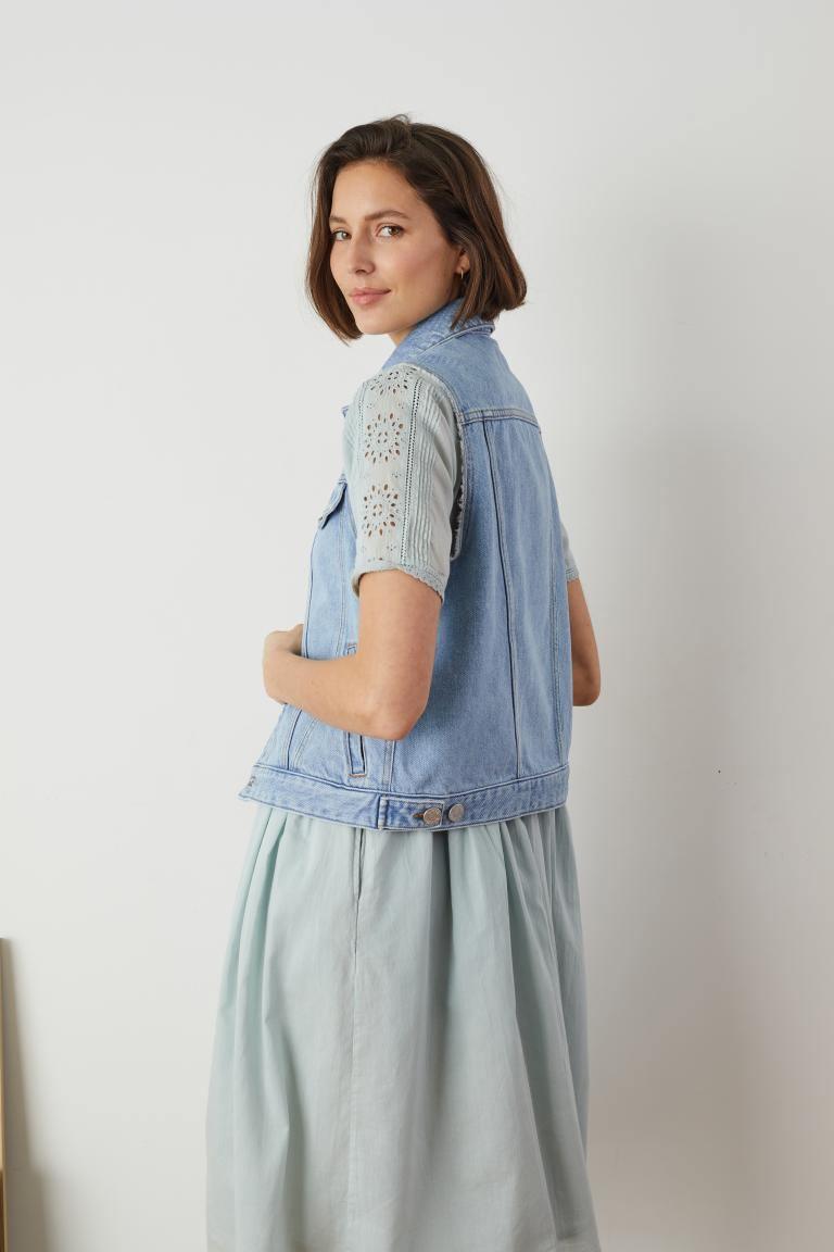 leon and harper volonte sleeveless denim jacket