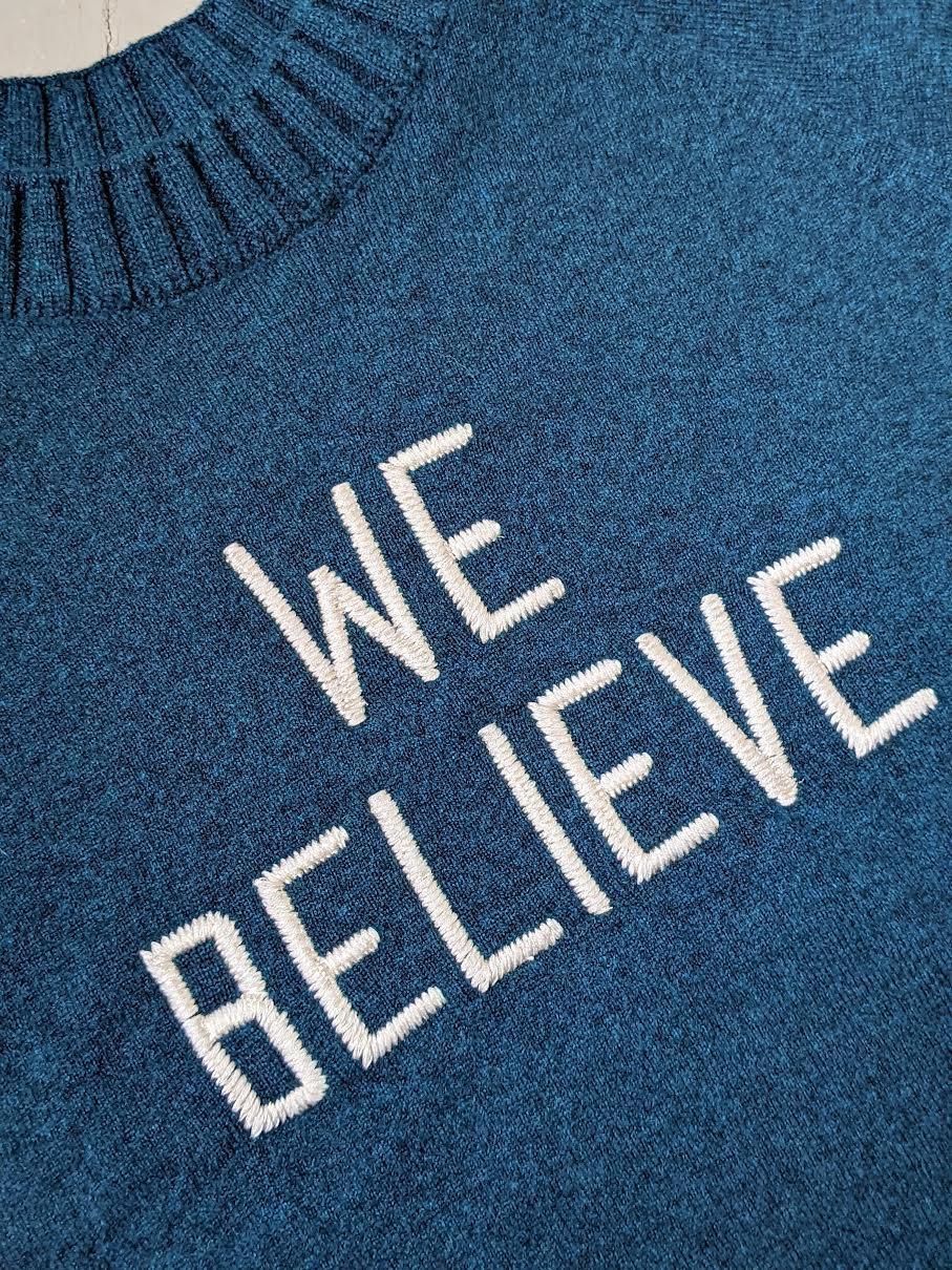 Fund - We Believe Teal Cashmere Jumper - 32 The Guild