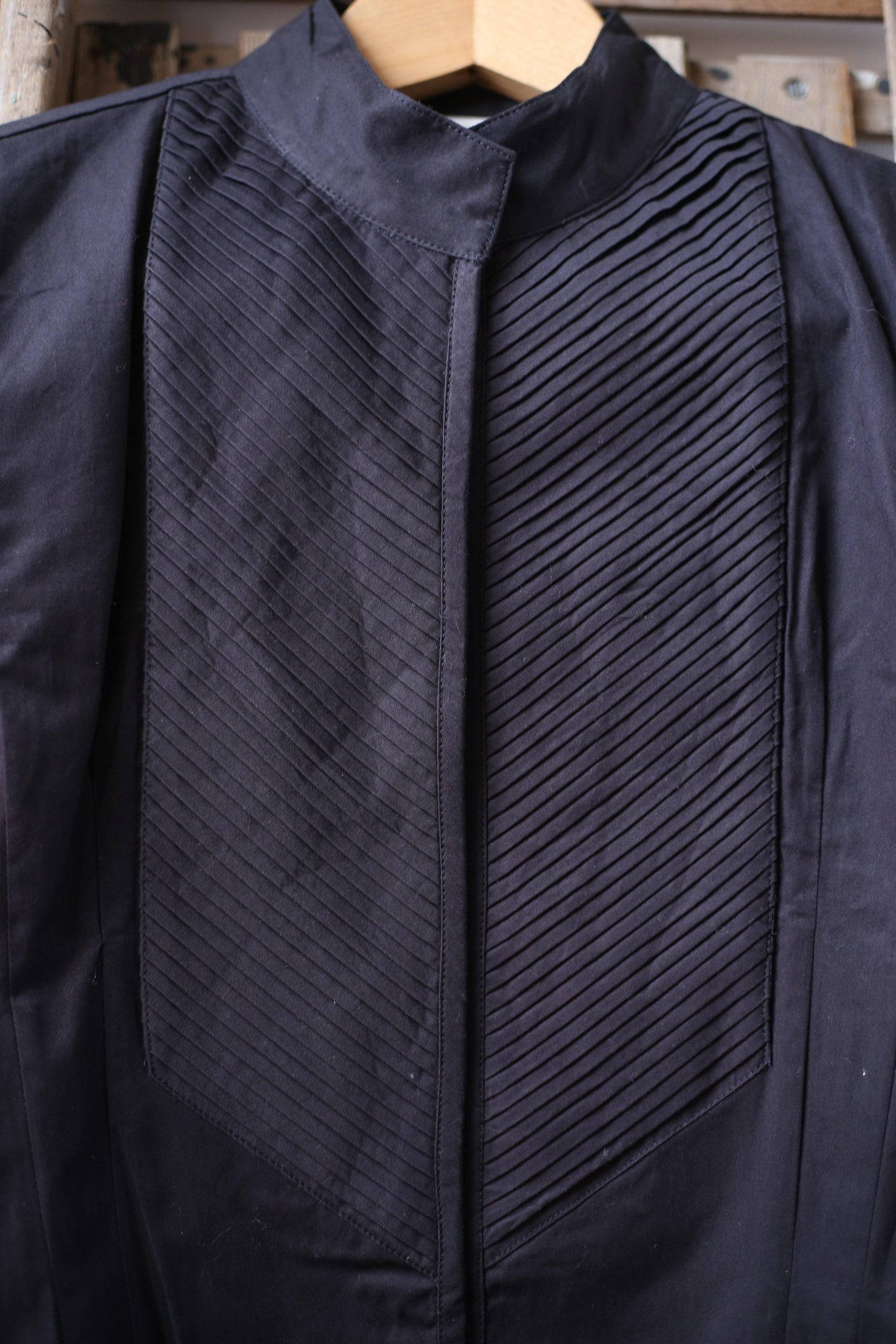 Mes Demoiselles - Wilde Black Pleated Cotton Jacket - 32 The Guild