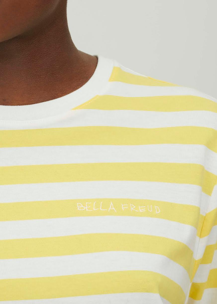 Bella Freud - Yellow Summer Stripe Long-Sleeved Breton T-Shirt - 32 The Guild
