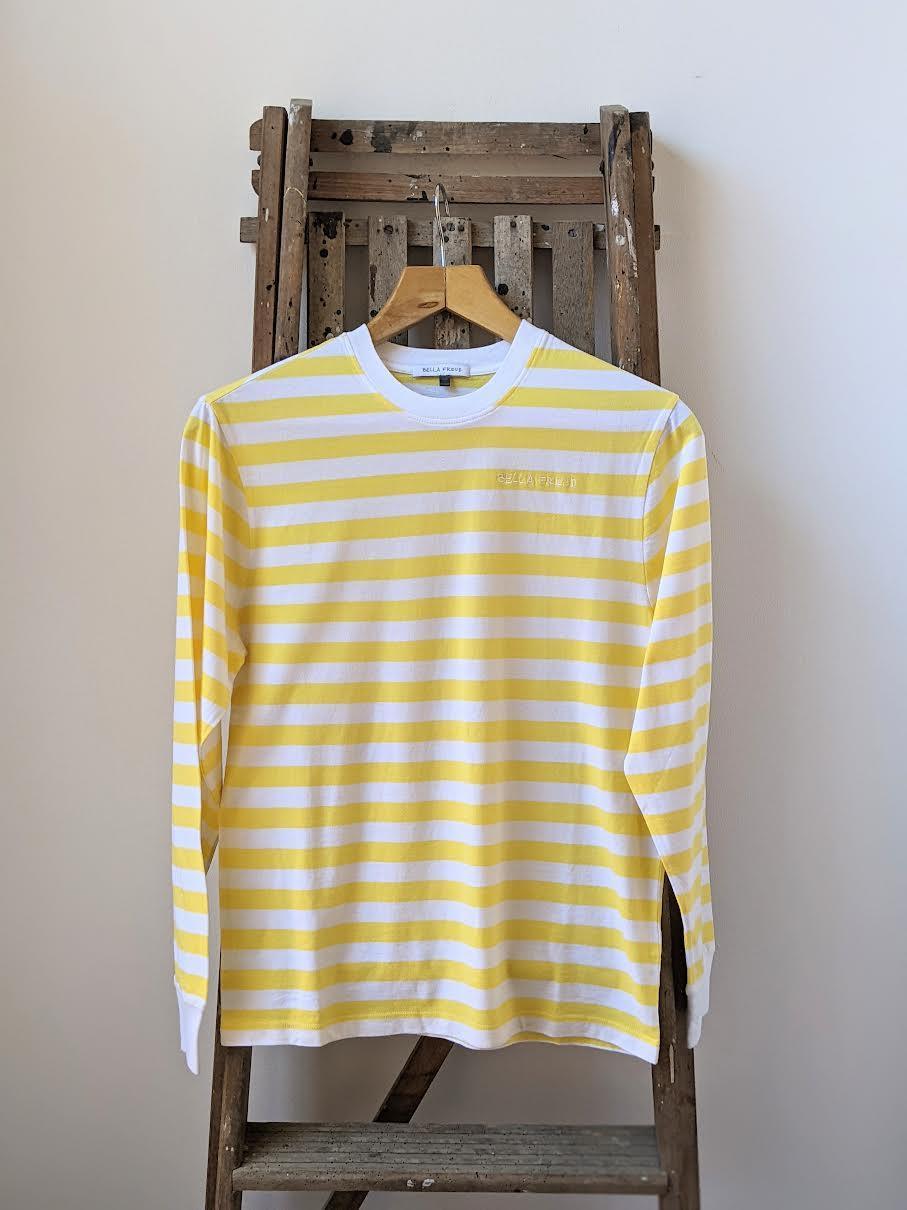 Bella Freud - Yellow Summer Stripe Long-Sleeved Breton T-Shirt - 32 The Guild