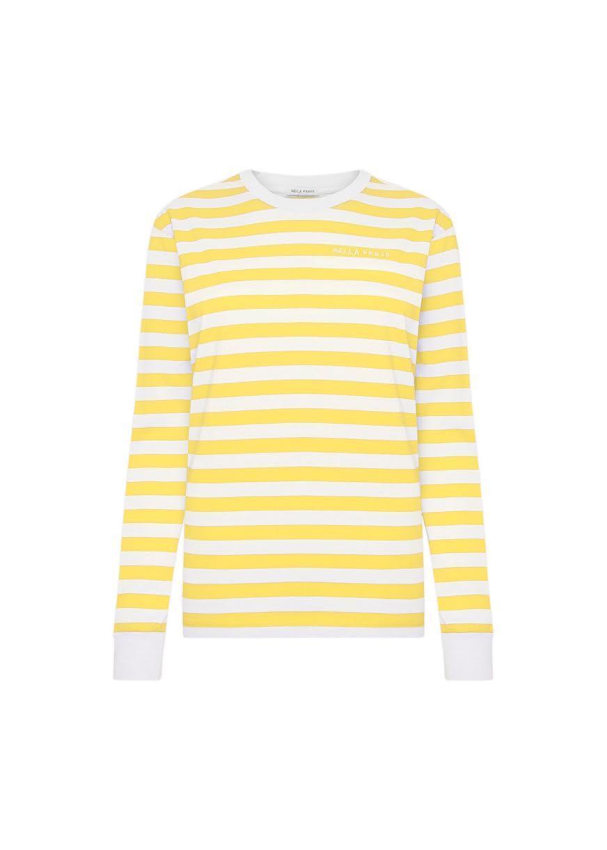 Bella Freud - Yellow Summer Stripe Long-Sleeved Breton T-Shirt - 32 The Guild