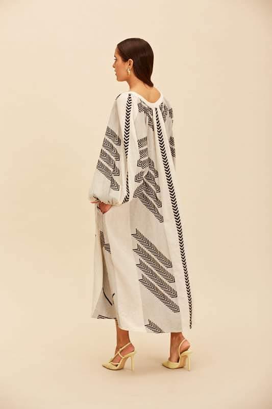 Devotion Twins - Zakar Monochrome Embroidered Long Dress - 32 The Guild