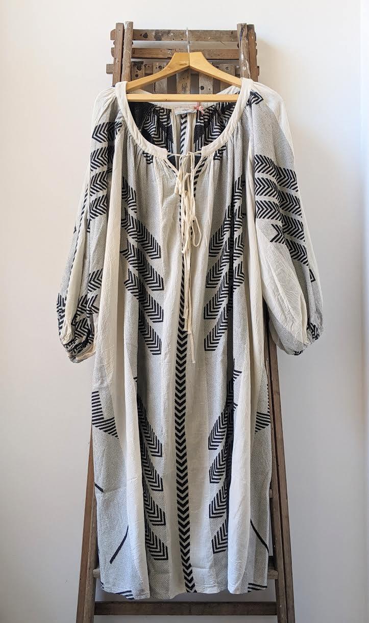 Devotion Twins - Zakar Monochrome Embroidered Long Dress - 32 The Guild