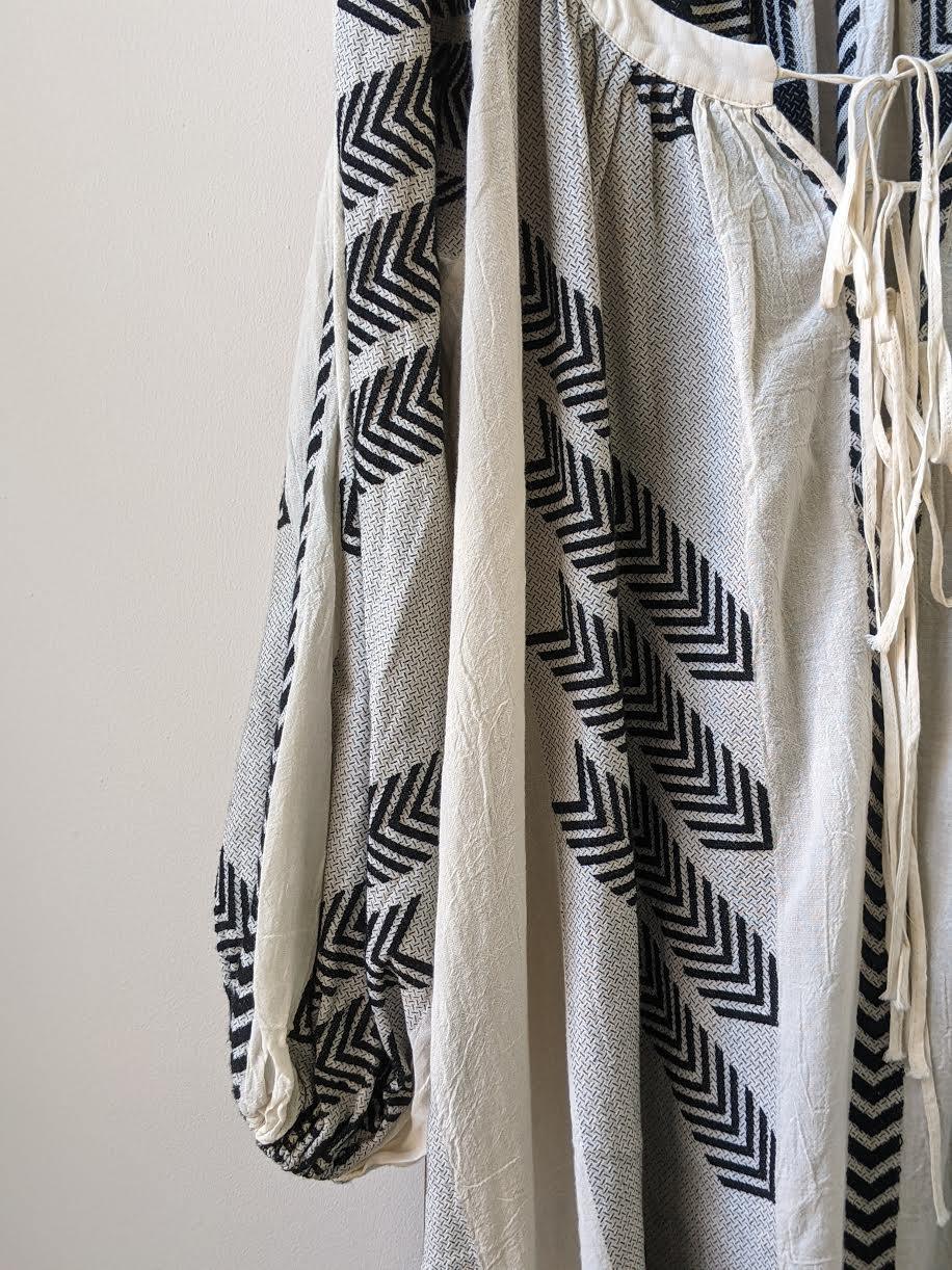 Devotion Twins - Zakar Monochrome Embroidered Long Dress - 32 The Guild