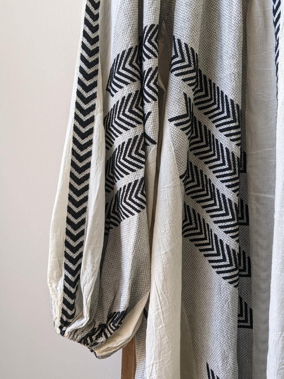 Devotion Twins - Zakar Monochrome Embroidered Long Dress - 32 The Guild