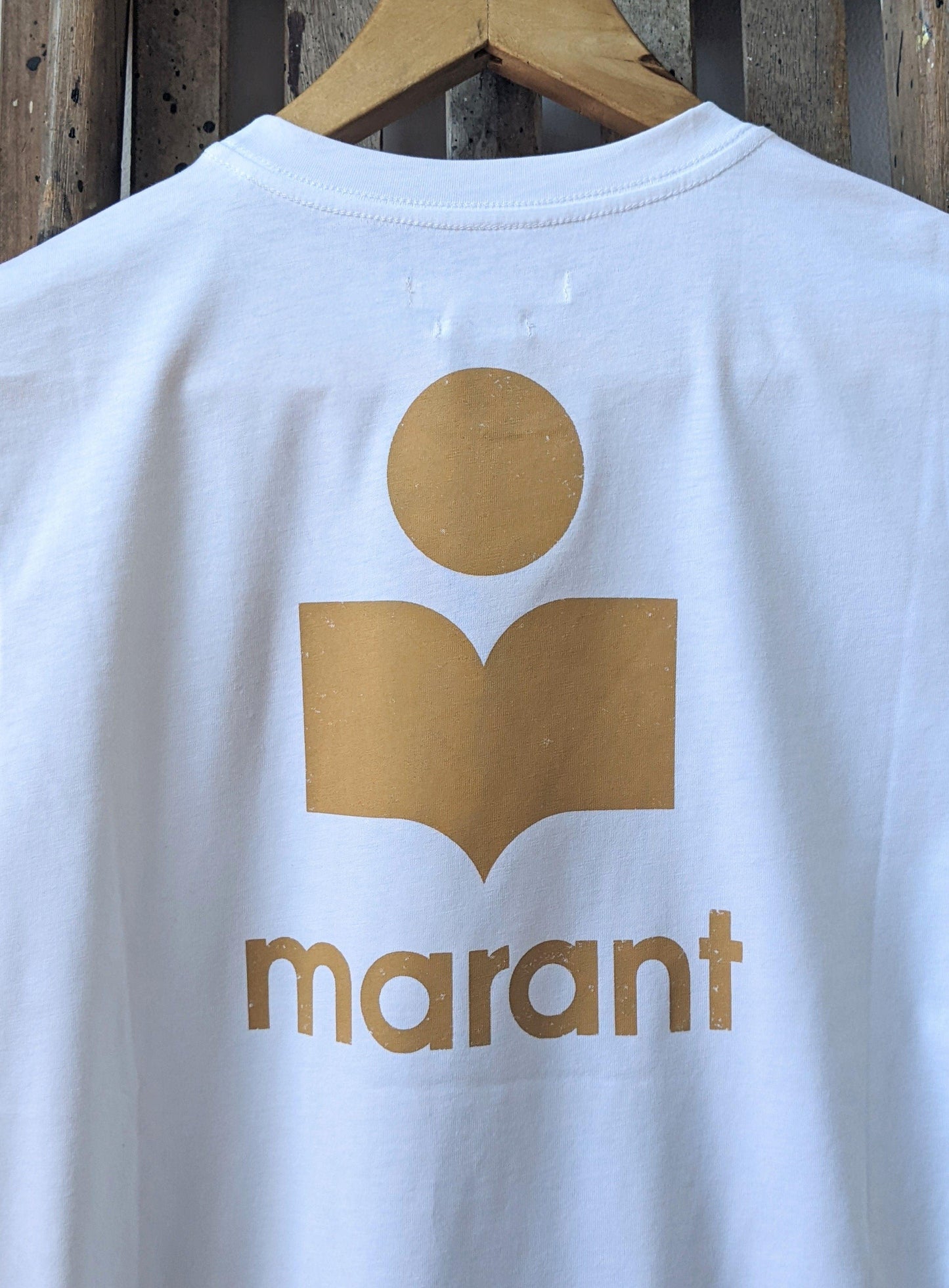 Isabel Marant Etoile - Zewel White & Ochre Logo T-Shirt - 32 The Guild