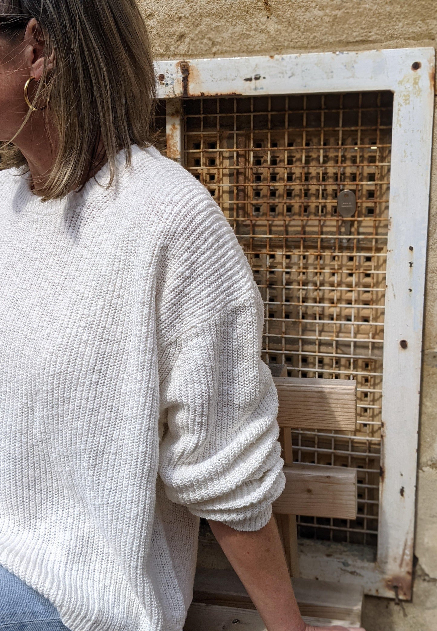 samsoe samsoe zoey antique white knit