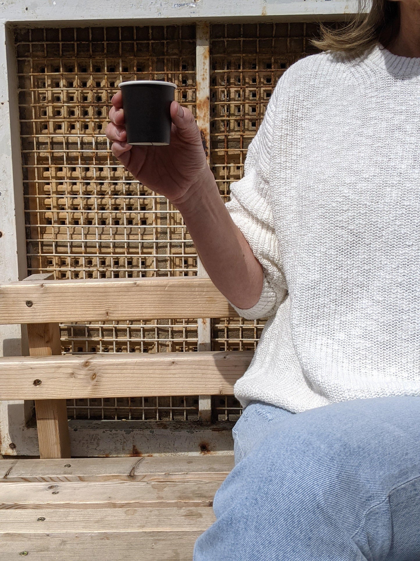 samsoe samsoe zoey antique white knit