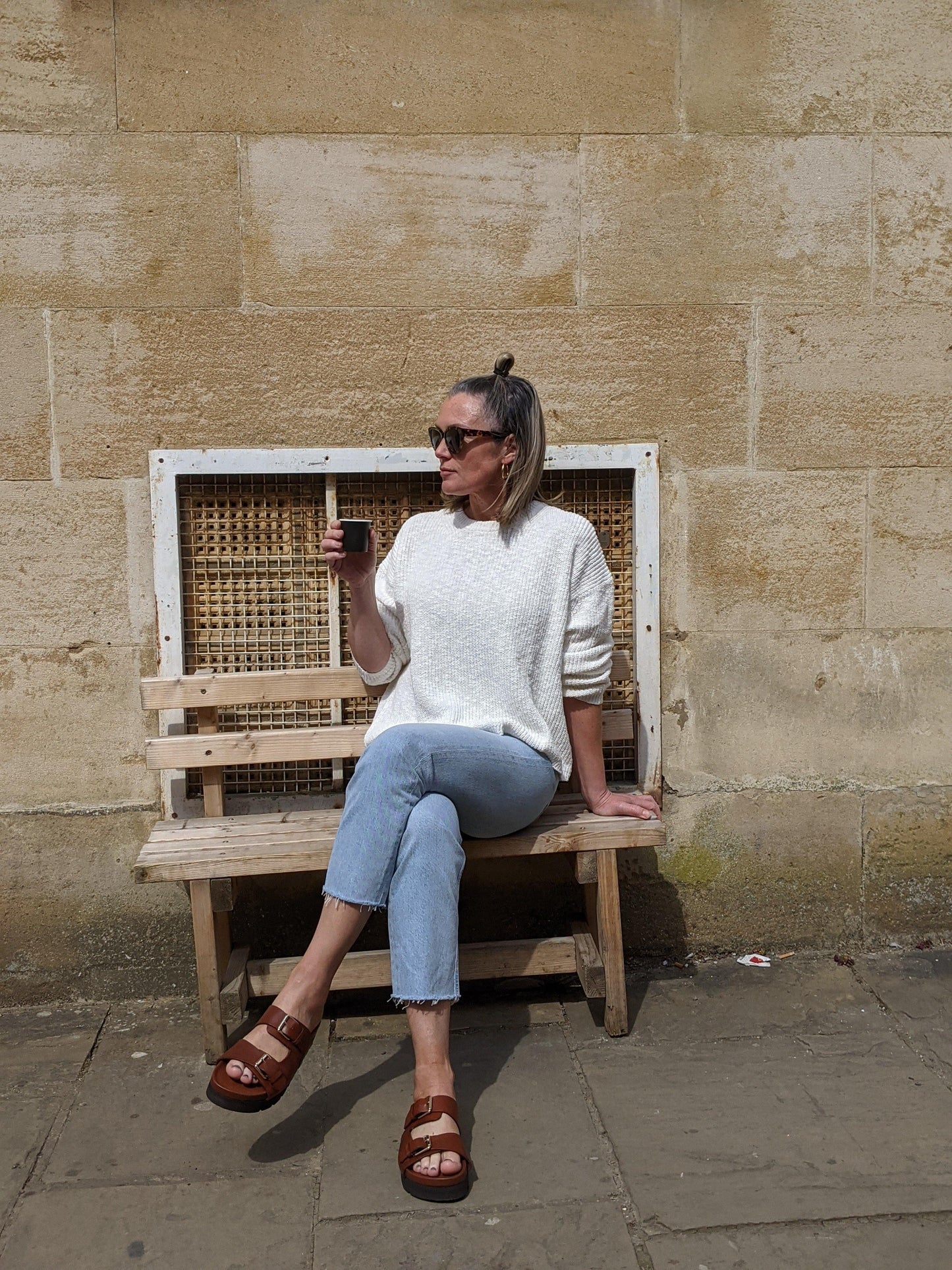 samsoe samsoe zoey antique white knit