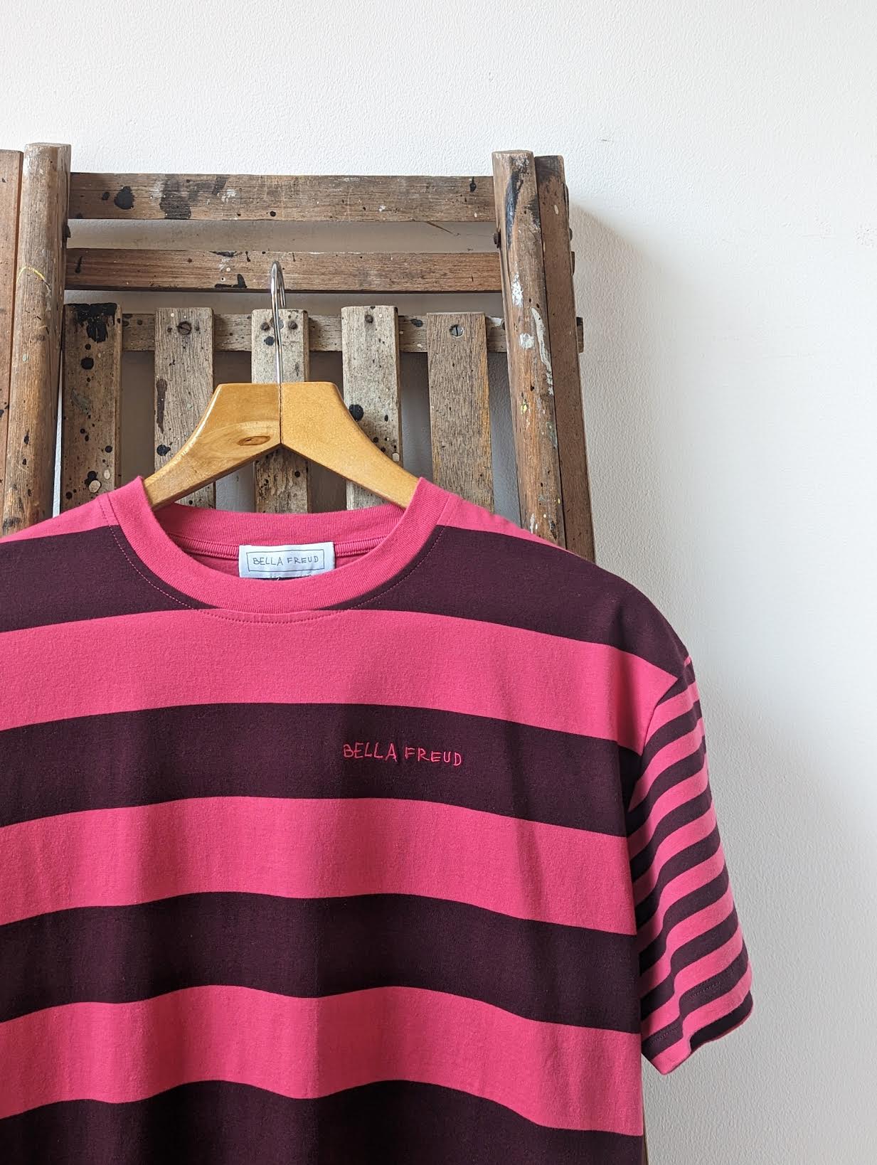 Bella Freud Raspberry Striped T Shirt 32 The Guild