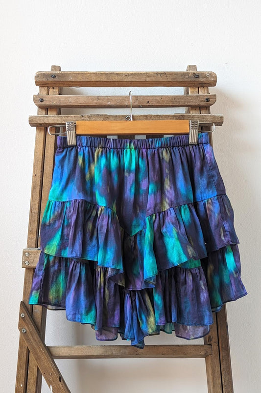 Marant Étoile - Jocadia Green & Blue Ruffle Shorts - Image 1