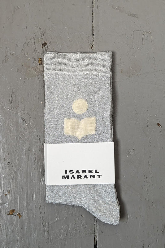 Slazia Silver Lurex Logo Socks