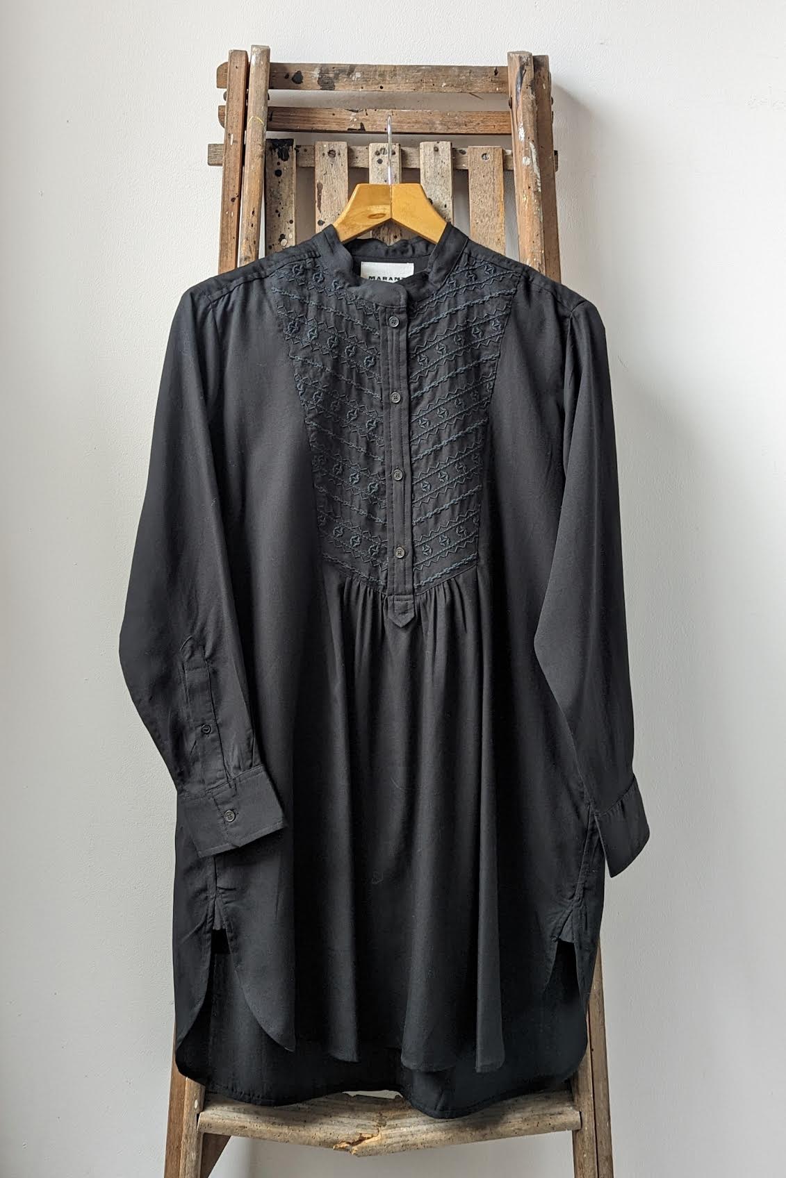 Marant Étoile - Bilbao Black Embroidered Tunic Dress