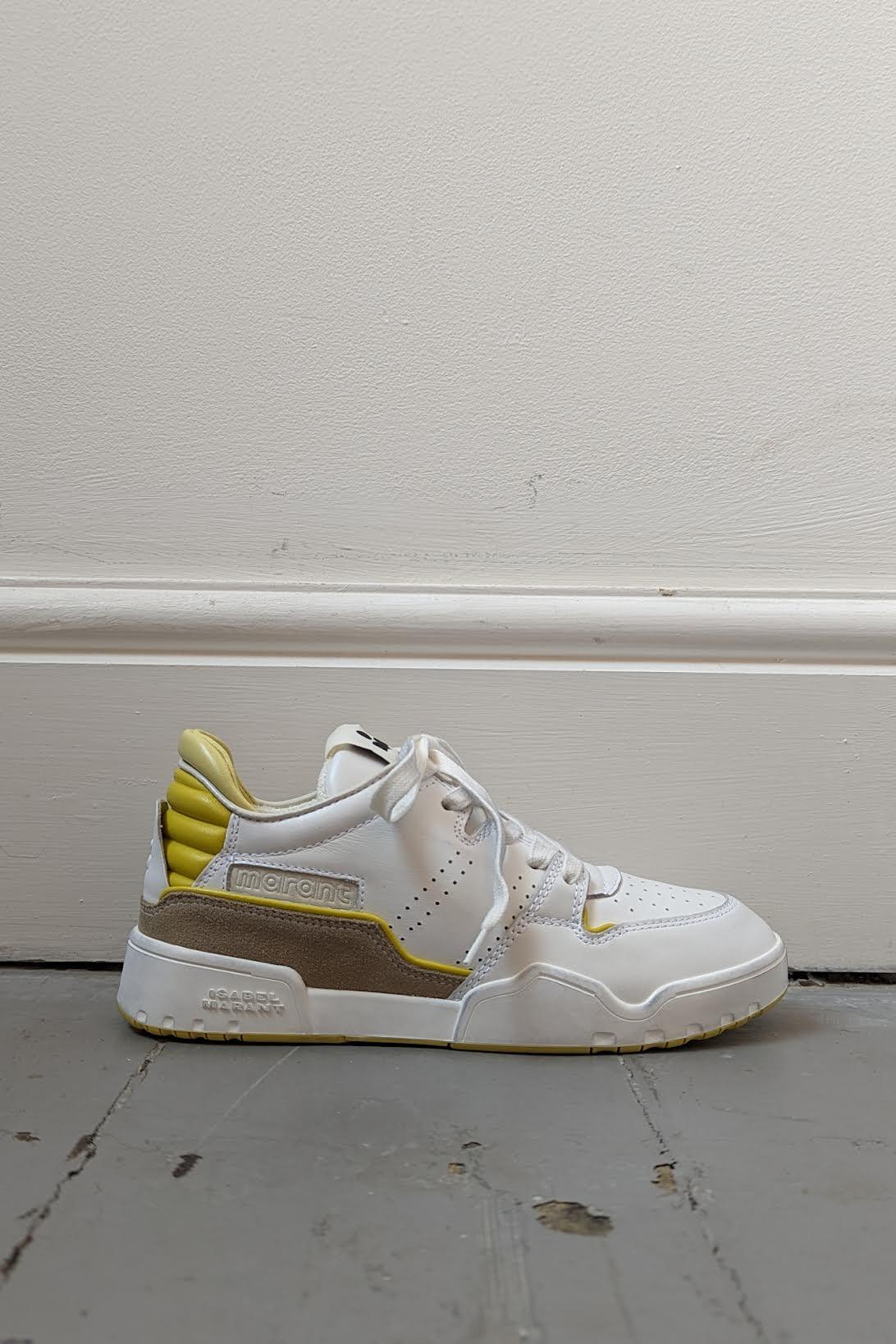 Isabel Marant - Emree White & Yellow Sneakers - 32 The Guild
