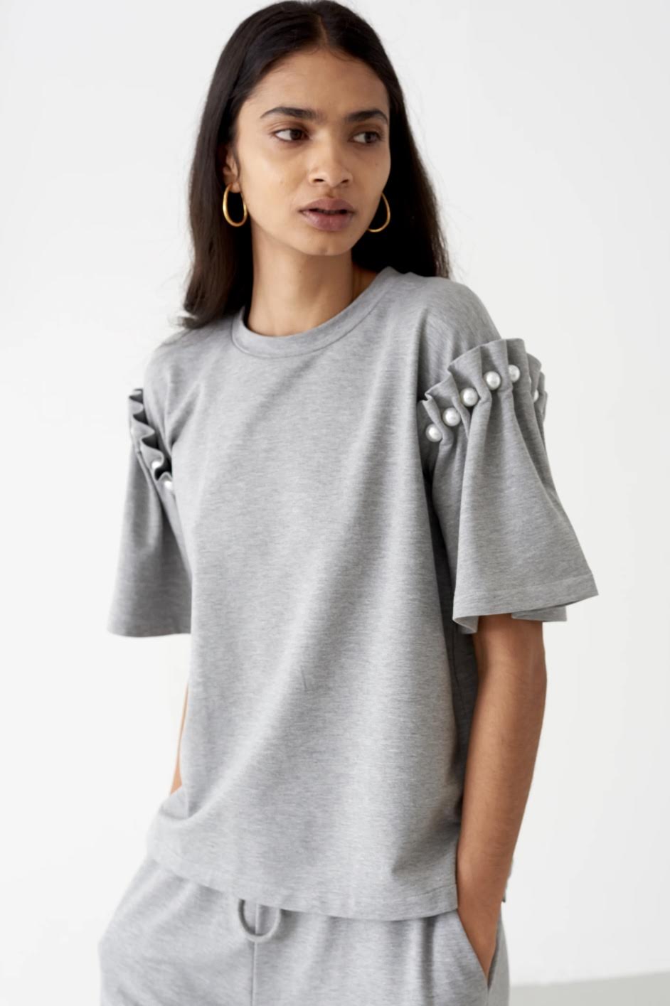 Mother of Pearl - Amber Pearl Grey Marl T-Shirt - Image 1