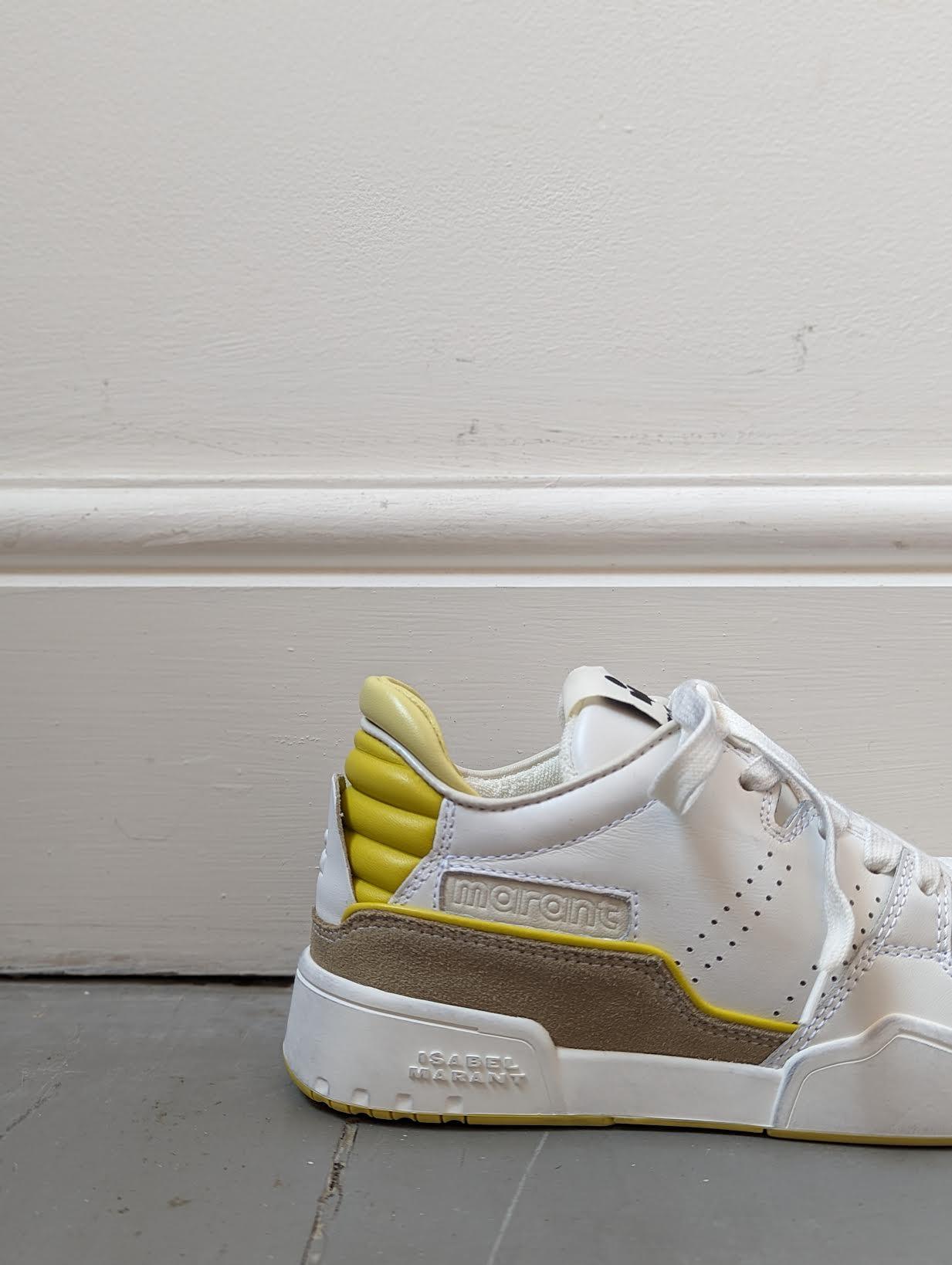 Isabel Marant - Emree White & Yellow Sneakers - 32 The Guild