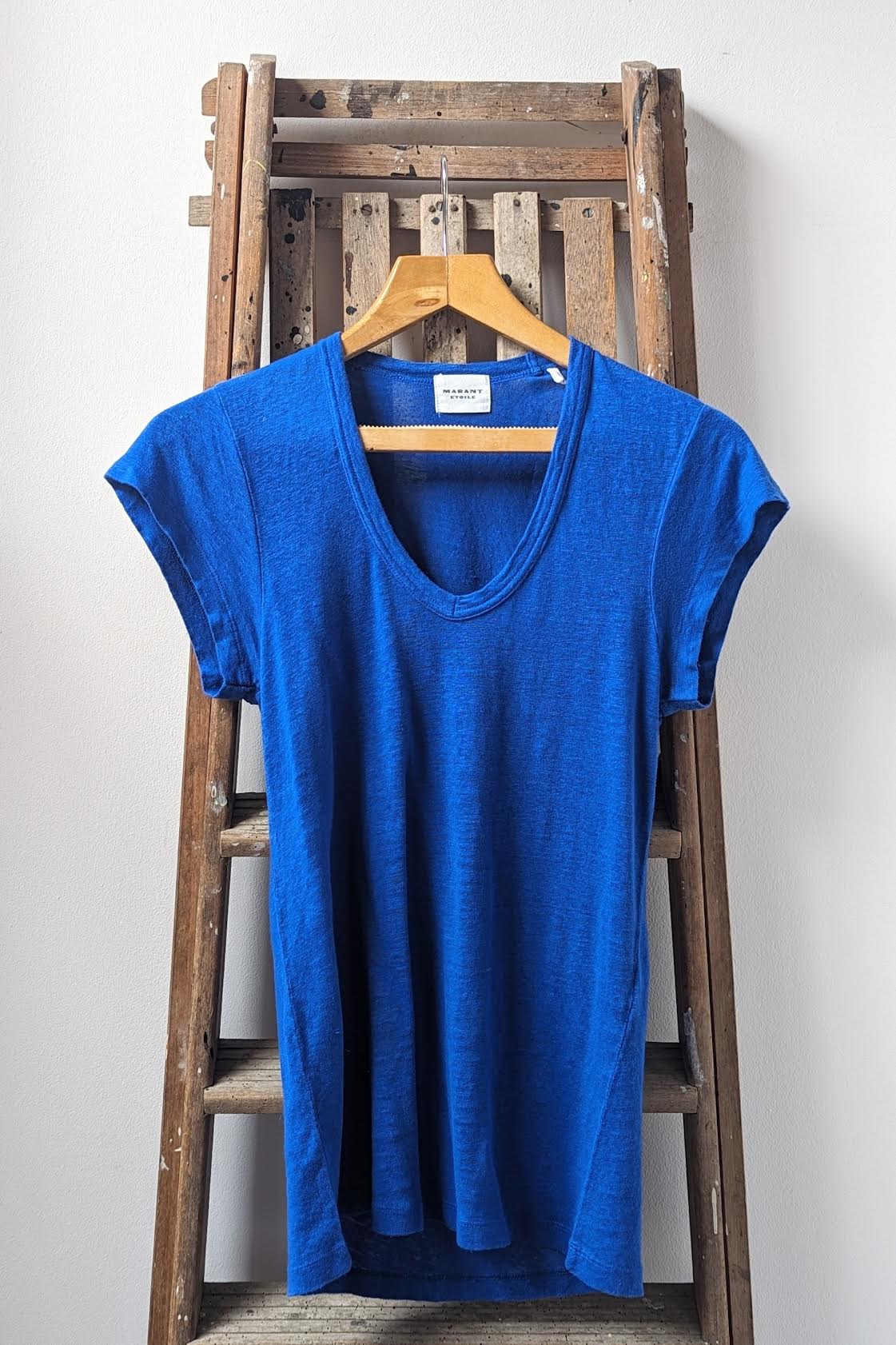 Marant Étoile - Zankou Electric Blue Linen T-Shirt