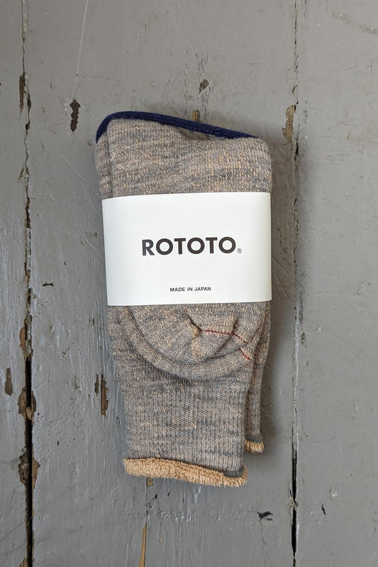 Rototo - Grey/Brown Double-Face Socks - 32 The Guild