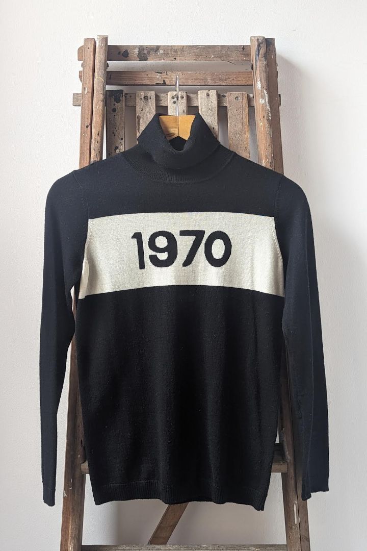 REGUILD - PRELOVED - Bella Freud 1970 Black Polo Jumper size S - Image 1