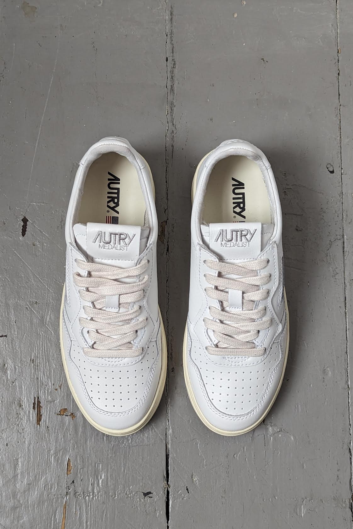 Medalist White Leather Sneakers