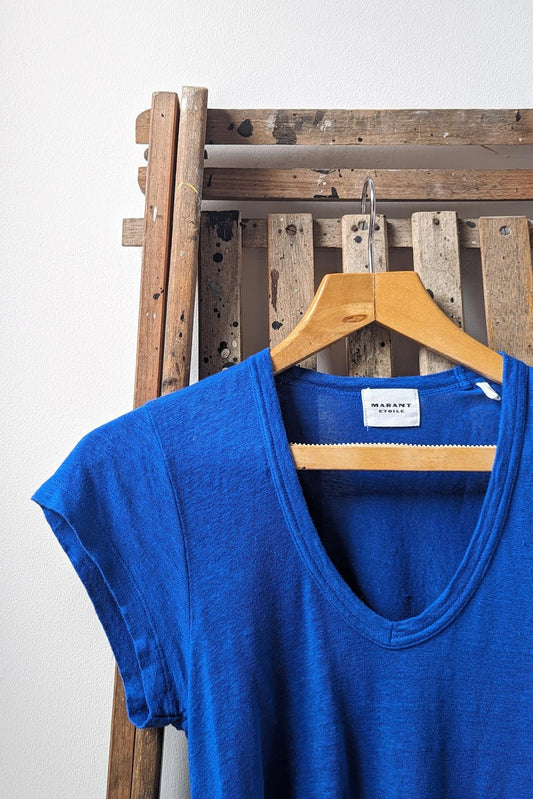 Marant Étoile - Zankou Electric Blue Linen T-Shirt