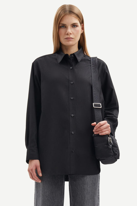 Salova Black Linen Shirt