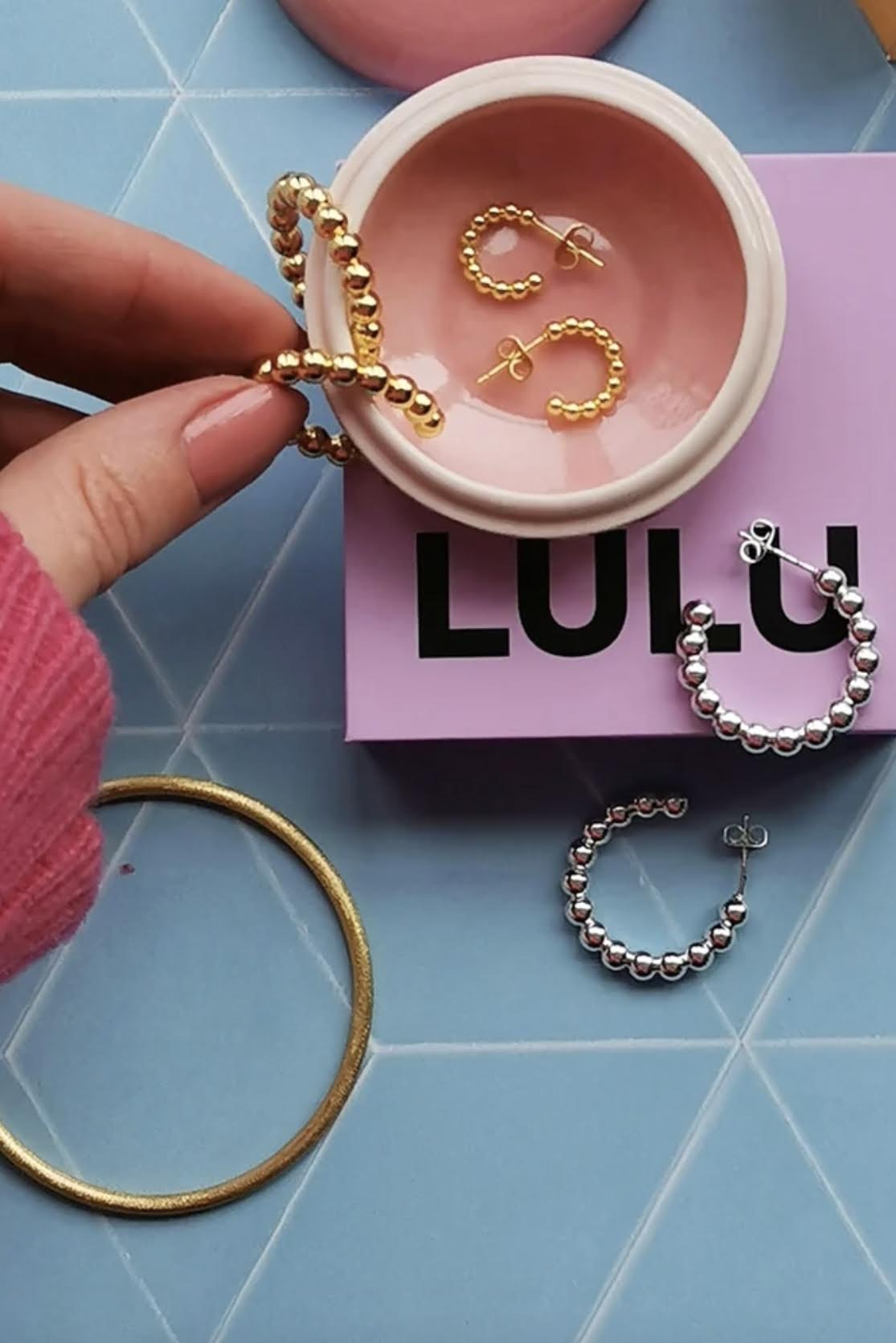 Lulu Copenhagen - Small Gold Ball Hoop Earrings