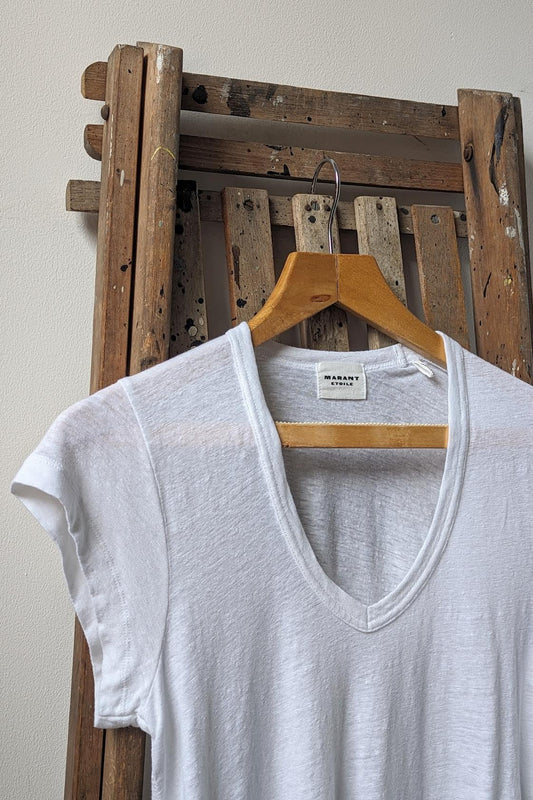 Marant Étoile Zankou White Linen T-Shirt